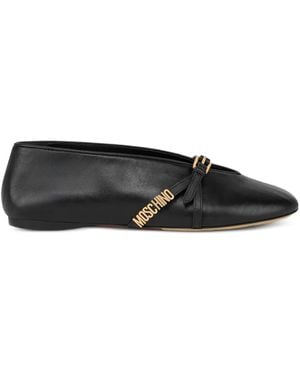 Moschino Satin Ballet Flats - Black