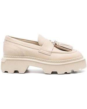 Santoni チャンキー ローファー - ナチュラル