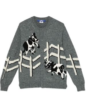 Junya Watanabe Cardigan À Appliqué Animalier - Gris