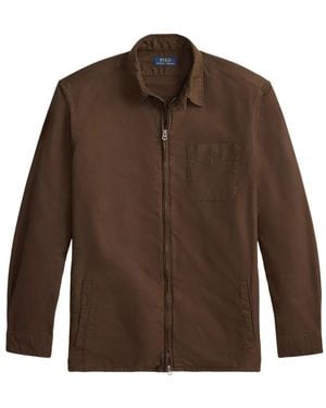 Polo Ralph Lauren Zip-Up Long-Sleeve Shirt Jacket - Brown