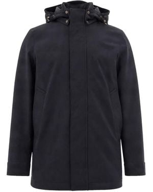 Woolrich Hooded Concealed-Fastening Jacket - Blue
