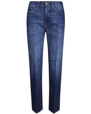 Dondup Logo-Plaque Straight-Leg Jeans - Blue