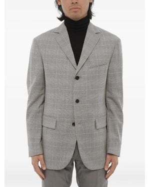 Corneliani Checked Single-Breasted Jacket - Gray