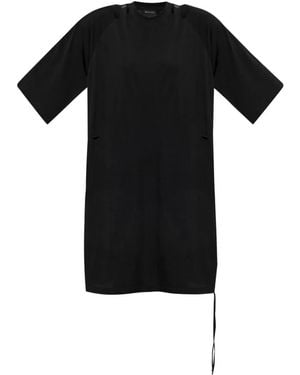 Y-3 Gestreiftes Midikleid Mit Kordelzug - Schwarz