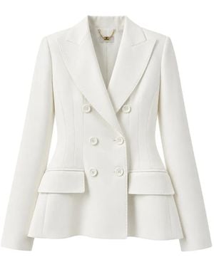 Elisabetta Franchi Double-Breasted Hourglass Blazer - White