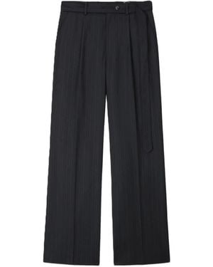 Tonywack Pinstripe-Pattern Belted Pants - Black