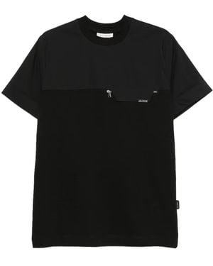 Yes London Zip-Pocket Panelled T-Shirt - Black