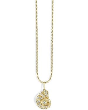 Sydney Evan Nautilus Diamond Necklace - Metallic