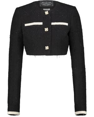 Vetements Cropped Tweed Jacket - Black