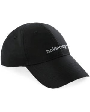 Balenciaga Logo-Embroidered Baseball Cap - Black