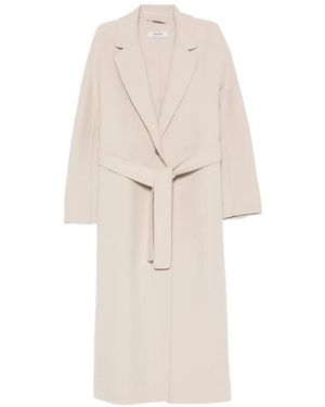 Max Mara Esturia Belted Notch-Lapel Coat - White