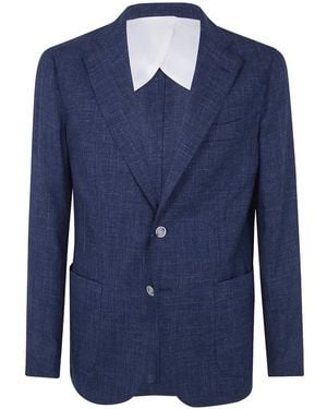 Barba Napoli ウール ジャケット - ブルー