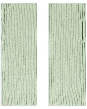 Bompard Ribbed Short Mittens - Green