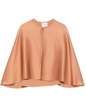forte_forte Cape Im Cape-Stil Mit Satin-Finish - Natur