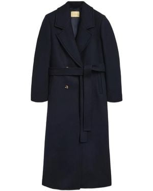 Momoní Elin Double-Breasted Belted Coat - Blue