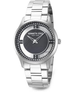 Kenneth Cole Crystal-Embellished.5Mm Watch - Grey