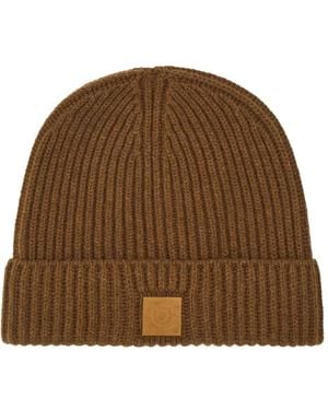Ferragamo Ribbed-Knit Beanie - Brown