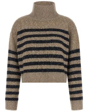 Brunello Cucinelli Sequin-Embellished Jumper - Natural