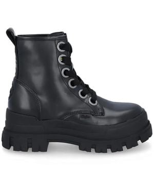 Buffalo Eyelet Combat Boots - Black