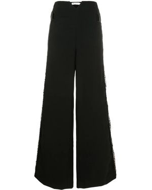 Lethicia Bronstein Kelly Lace-Panel Palazzo Trousers - Black