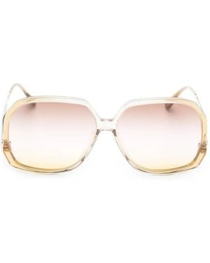Chloé Geometric-Frame Sunglasses - Natural