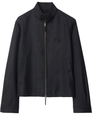Burberry Zip-Up Wool Shirt Jacket - Blue