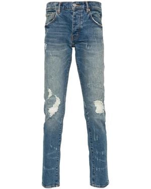 Purple Brand P001 Distressed Slim-Fit Jeans - Blue
