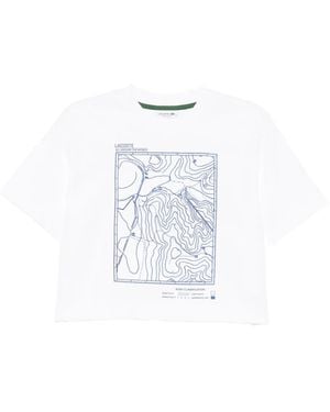 Lacoste Graphic-Embroidered T-Shirt - White