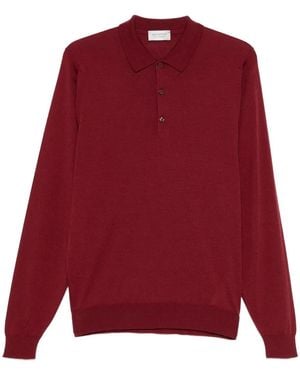 John Smedley Buttoned Polo Shirt - Red