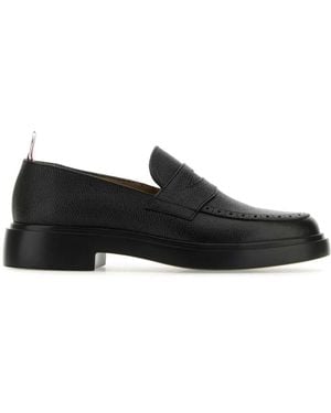 Thom Browne レザー ペニーローファー - ブラック