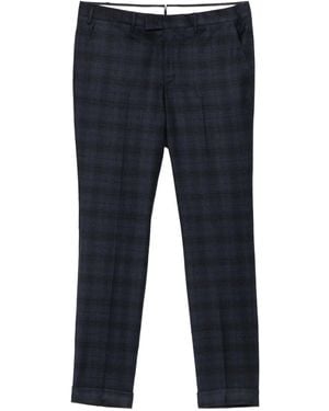 PT Torino Checked Straight-Leg Pants - Blue