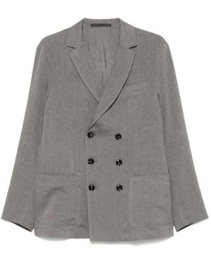 Giorgio Armani Blazer Met Visgraatpatroonn - Grijs