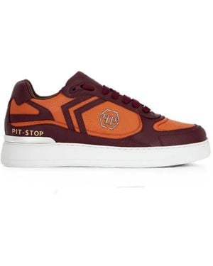 Philipp Plein Pit-$Top Hirschleder-Sneakers - Rot