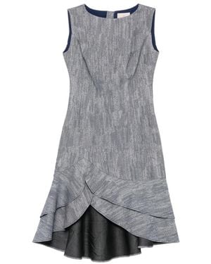 Leen Mougrhabi Sienna Asymmetric Boat-Neck Midi Dress - Gray