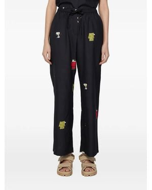 Soulland Drawstring-Waist Trousers - Black