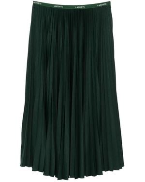 Lacoste Logo-Waistband Pleated Skirt - Green