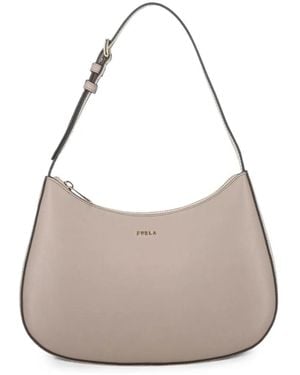 Furla Logo-Lettering Shoulder Bag - Grey