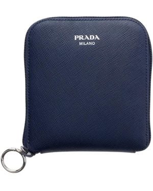 Prada Saffiano Leather Pendant With Re-Nylon Tote Bag - Blue