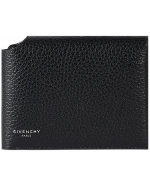 Givenchy Faltbares Portemonnaie Aus Gekörntem Leder - Schwarz