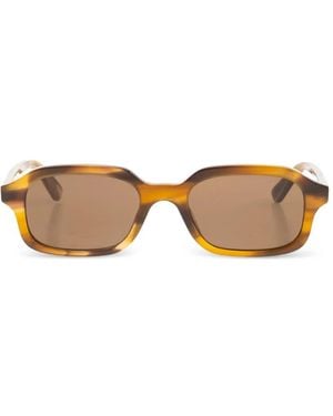 McQueen Rectangle-Frame Sunglasses - Brown