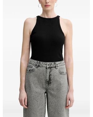 Gestuz Tanktop Met Logodetail - Zwart