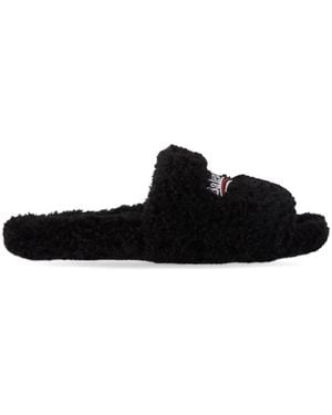 Balenciaga Furry Sandals - Black