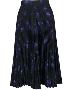 Michael Kors Pleated Midi Skirt - Blue