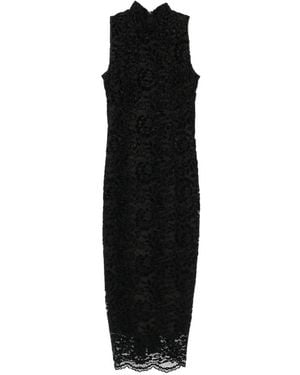 Twinset Lace Sleeveless Midi Dress - Black