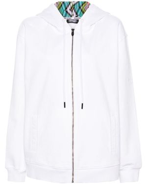 Missoni Zigzag-Detailed Zip-Up Hoodie - White