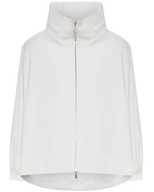 Moorer Zip High-Neck Jacket - White