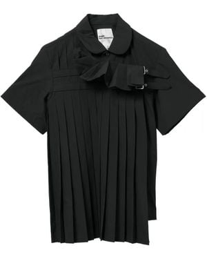 Noir Kei Ninomiya Pleated Shirt - Black
