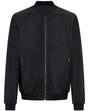 Moorer Zip Bomber Jacket - Blue