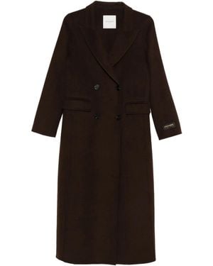 ERMANNO FIRENZE Wool-Blend Double Breasted Coat - Black