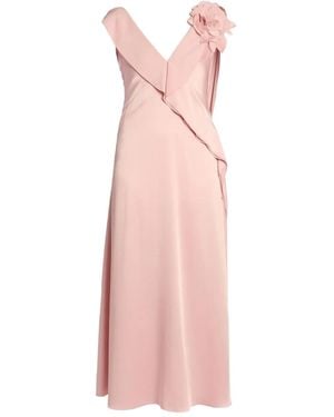 Erdem Floral-Embellished Ruffled Midi Dress - Pink